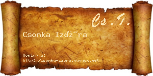 Csonka Izóra névjegykártya